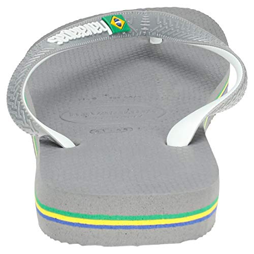 Havaianas Brasil Mix, Chanclas Unisex Adulto, Multicolor (Steel Grey/White/White), 33/34 EU