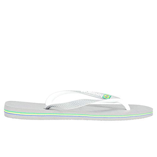 Havaianas Brasil Mix, Chanclas Unisex Adulto, Multicolor (Steel Grey/White/White), 43/44 EU