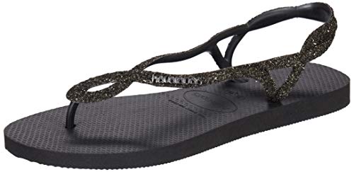 Havaianas HAV Luna Premium, Sandalia Mujer, Negro (White/Black), 37 EU