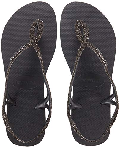 Havaianas HAV Luna Premium, Sandalia Mujer, Negro (White/Black), 37 EU