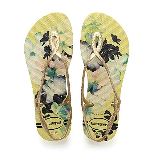 Havaianas Luna Print, Sandalias de Talón Abierto para Mujer, Multicolor (Pollen Yellow), 33/34 EU