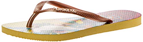 Havaianas Slim Tropical, Chanclas para Mujer, Multicolor (Lemon Yellow 7598), 37/38 EU