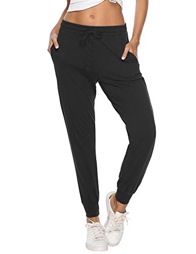 Hawiton Pantalon Chandal Mujer Largos Pantalones de Deporte Yoga Fitness Jogger Pantalones de Punto de Rayas