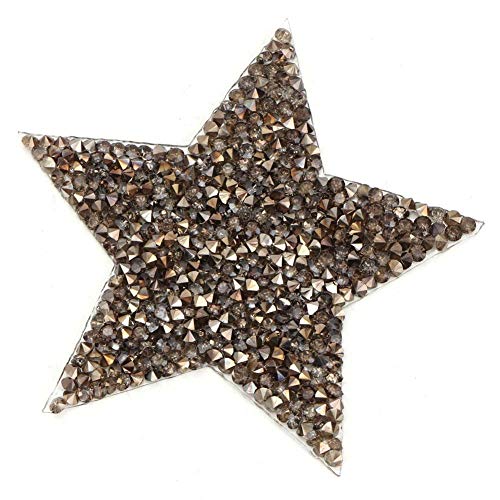 HEEPDD 10 unids Rhinestone Estrellas Apliques DIY Cristales Parches para Zapatos Bolsos Sombreros Ropa Accesorios de la joyería(Gris)