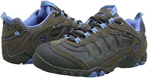 Hi-Tec Penrith Low Waterproof, Zapatillas de Senderismo Mujer, Gris (Grey/charcoal/cornflower), 38 EU (5 UK)