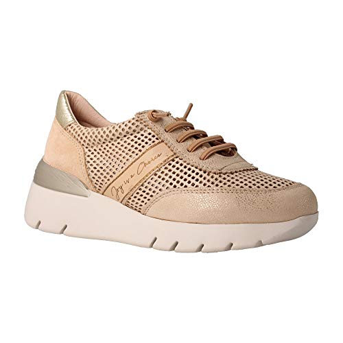 Hispanitas Deportivo Platino Zapatillas cuña para Mujer, 39