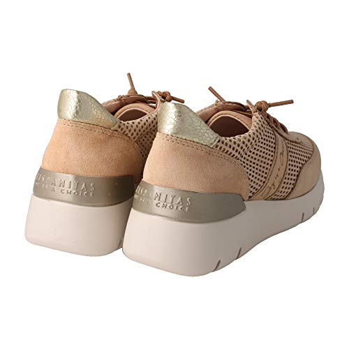 Hispanitas Deportivo Platino Zapatillas cuña para Mujer, 39