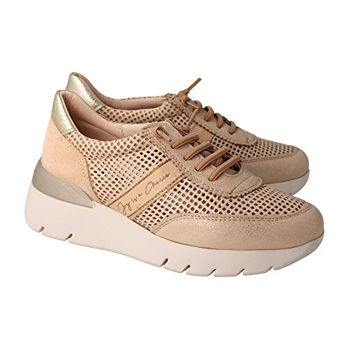 Hispanitas Deportivo Platino Zapatillas cuña para Mujer, 39