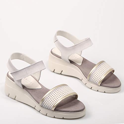 Hispanitas, Sandalias Blancas para Mujer,38