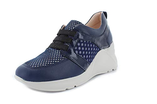 Hispanitas Zapatillas de mujer con cuña HV09961 Tokio con plantilla intercambiable, color azul oscuro, color Azul, talla 38 EU