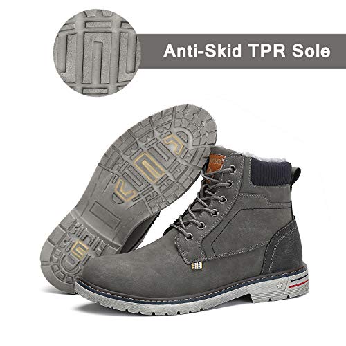 Hombre Mujer Botas de Nieve Invierno Aire Libre Zapatos Impermeable Antideslizante Calientes Botines Planas Gris 45 EU