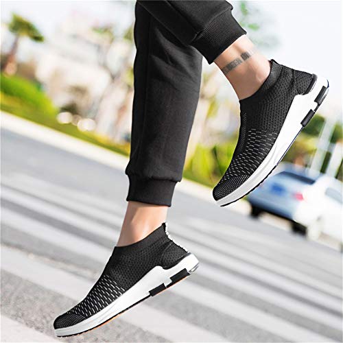 Hombre Mujer Zapatillas Deporte para Zapatillas de Ligeras Running Transpirables Cómodas Correr para Zapatos de Malla (Negro,45EU)