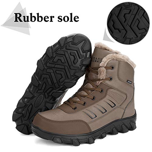 Hombres Botas de Senderismo Impermeable Invierno Zapatos de Trekking Deportivos Cámping Nieve Botines Negro Marrón Marrón 47