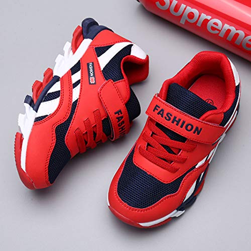 HSNA Zapatillas para Niño Zapatos Transpirables Caminar Correr Trainers Kids(a9 Rojo 39 EU)