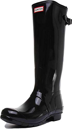 Hunter Original Back Adjustable Gloss - Botas para mujer, Negro (black), 36