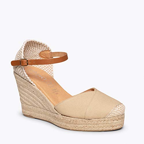 Ibiza Alpargatas de Esparto Beige con cuña Alta