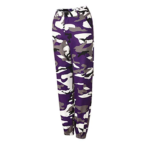 Inlefen Pantalones Casuales de Mujer Pantalones Sueltos de Camuflaje Pantalones Harem Pantalones Baile Hip Hop Moda Ocio Deportes al Aire Libre Mujer Pantalones Largos