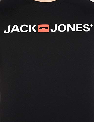 Jack & Jones Jjecorp Logo tee SS Crew Neck Noos Camiseta, Negro (Black Detail: Slim Fit), Small para Hombre