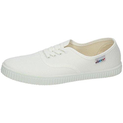 JAVER 60 Bambas Lona Ingles Mujer Zapatillas Blanco 44