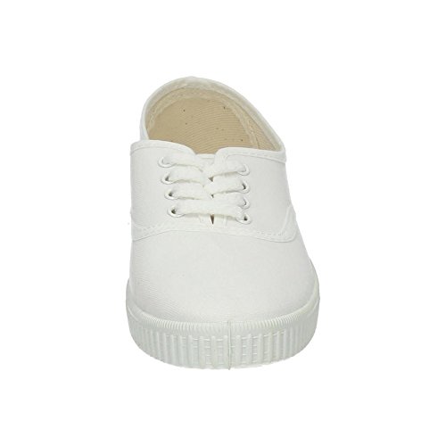 JAVER 60 Bambas Lona Ingles Mujer Zapatillas Blanco 44