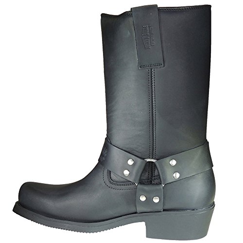 Johnny Bulls 14829 Bota Motera Piel Nobuck con Piso de Goma para Hombre Negro Talla 46