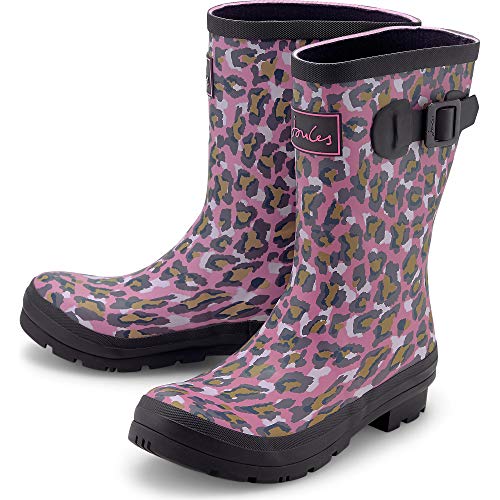 Joules Molly Welly, Botas de Lluvia Mujer, Leopardo Rosado, 36 EU