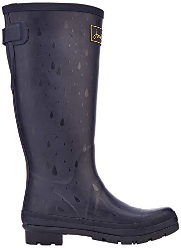 Joules Wellyprint, Botas de Agua Mujer, Azul Marino Gotas de Lluvia Navrndrps, 40 EU