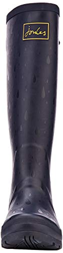 Joules Wellyprint, Botas de Agua Mujer, Azul Marino Gotas de Lluvia Navrndrps, 40 EU