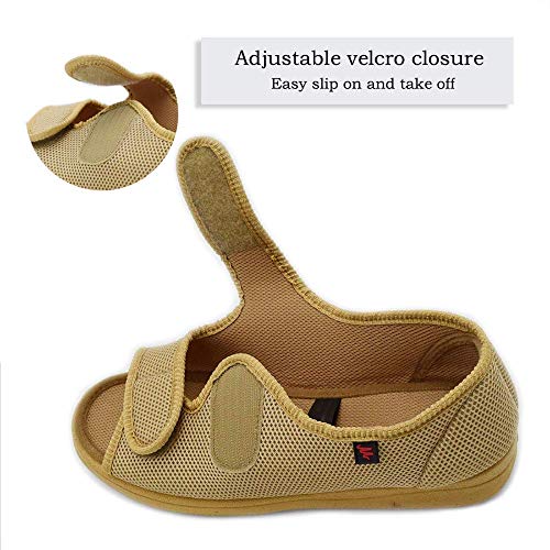 JXJ Edema para Mujer Zapatillas para diabéticos Fascitis Plantar Sandalias ortopédicas Artritis Hinchadas Zapatos para Caminar Extra Anchos Ajustables para Ancianos Tamaño Unisex