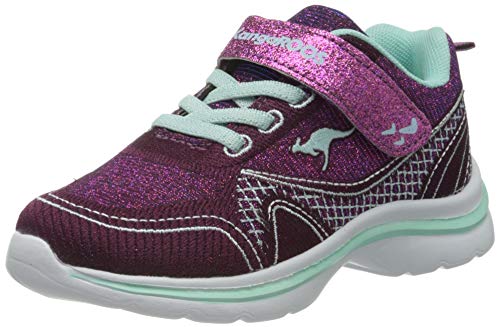 KangaROOS KangaGirl EV II, Zapatillas para Niñas, Dk Berry Mint, 34 EU