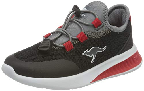 KangaROOS KL-Tech, Zapatillas, Jet Black Fiery Red 5053, 29 EU