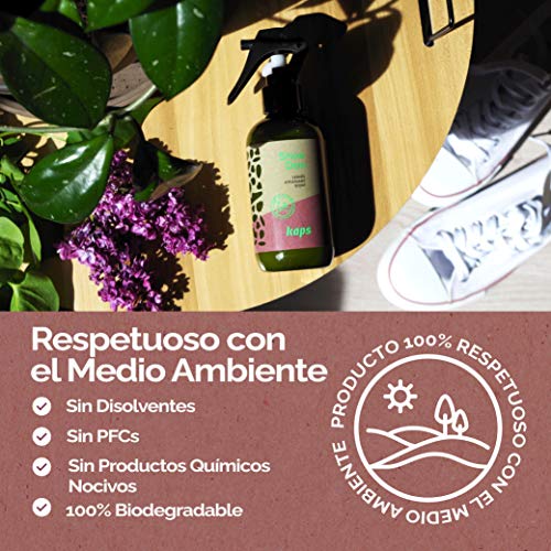 Kaps Shoe Deo | Aerosol Eliminador de Olores para Zapatillas de Deporte y Zapatos | A Base de Plantas y Biodegradable | Spray Desodorante Fresco de Calzado | 200 ml | Hecho en Europa