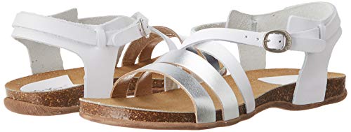 Kickers Anatomium, Sandalias de Punta Descubierta para Mujer, Blanco (Blanc Argent Metal 31), 36 EU