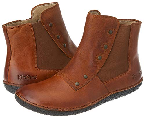 Kickers Happli, Botas Cortas al Tobillo para Mujer, Camello Naranja, 38 EU