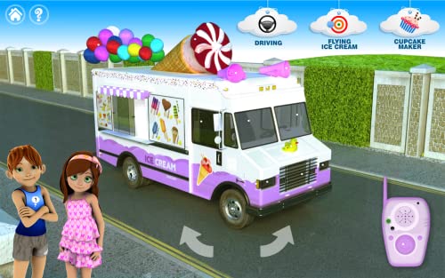 Kids Vehicles 2: Amazing Ice Cream Truck Adventure (Cupcake Maker, Counting Coins, Learning Colors, Fireworks and More) - Fun Interactive Games with Alex & Dora for Toddlers and Preschool Explorers and Little Drivers of Trucks (Abby Monkey® edition)