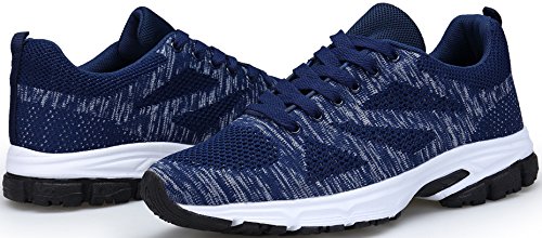 KOUDYEN Unisex Zapatillas Deportivas de Mujer Ligero Running Sneakers Hombre Deporte Zapatos Negro Azul Gris Rojo,fz888-darkblue-EU36