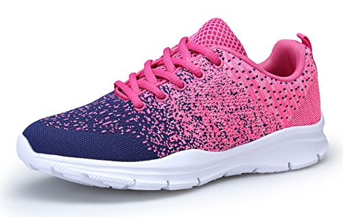 KOUDYEN Zapatillas Deportivas de Mujer Hombre Running Zapatos para Correr Gimnasio Calzado Unisex (EU36, Rosado Azul)