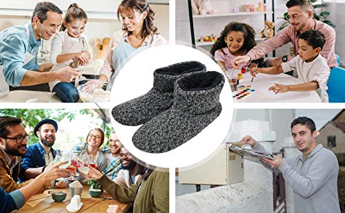 KuaiLu Zapatillas de Estar en Casa Hombre Cálido Invierno Interior Forro de Felpa Pantuflas Cerradas Espuma de Memoria Cómodo Antideslizante Botines