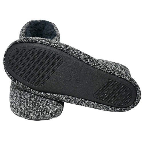 KuaiLu Zapatillas de Estar en Casa Hombre Cálido Invierno Interior Forro de Felpa Pantuflas Cerradas Espuma de Memoria Cómodo Antideslizante Botines