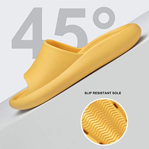 laamei Chanclas de baño unisex para hombre y mujer, antideslizantes, monocolor, para verano, primavera, para baño, piscina, playa, interior y exterior amarillo 40/41