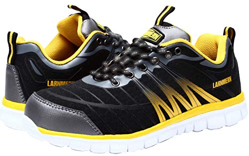 LARNMERN Zapatos Seguridad con Punta de Acero para Hombre Zapatillas Seguridad Femenino Ligeros S1P