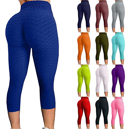 Leggings para Mujer Scrunch Butt Leggings de Cintura Alta Levantamiento de Glúteos Pantalones de Yoga Medias de Botín Texturizadas Cómodas