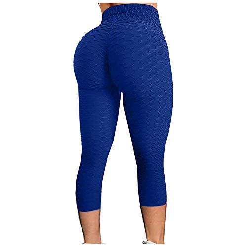 Leggings para Mujer Scrunch Butt Leggings de Cintura Alta Levantamiento de Glúteos Pantalones de Yoga Medias de Botín Texturizadas Cómodas