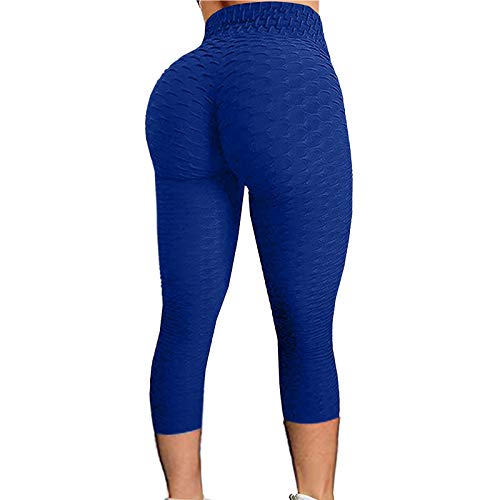 Leggings para Mujer Scrunch Butt Leggings de Cintura Alta Levantamiento de Glúteos Pantalones de Yoga Medias de Botín Texturizadas Cómodas