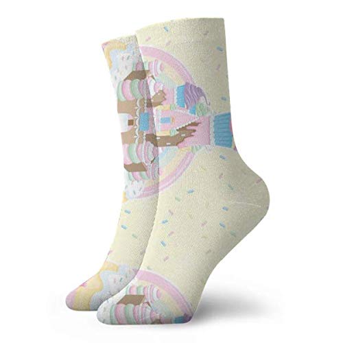 leyhjai Pastry Palace Calcetines unisex amarillos Calcetines cortos deportivos clásicos 30 cm / 11,8 pulgadas Adecuado para hombres y mujeres