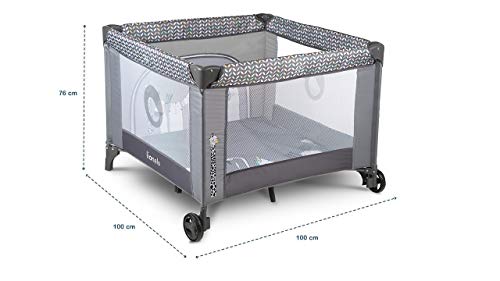 Lionelo Sofie Parque para bebés De viaje 100 x 100 x 76 cm Para niños de hasta 15 kg Perfecto en casa y de vacaciones Sistema de plegado seguro Bolsa incluida Gris