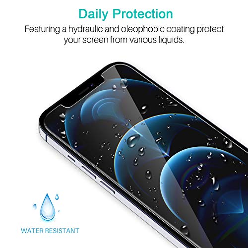 LK Compatible con iPhone 12 Pro MAX 6.7 Pulgada Protector de Pantalla,4 Pack,9H Dureza Cristal Templado, Equipado con Marco de Posicionamiento,Vidrio Templado Screen Protector