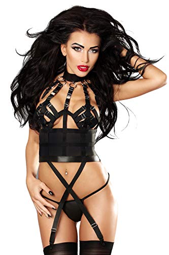 Lolitta Dessous - Conjunto de lencería - para Mujer Negro L/XL, C