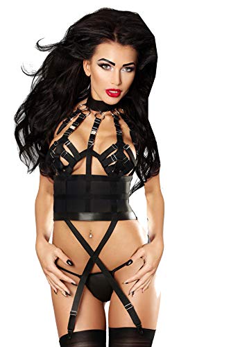 Lolitta Dessous - Conjunto de lencería - para Mujer Negro L/XL, C