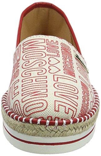 Love Moschino Scarpad.13447/35 Can.emb.RSS/vt.RSS, Mocasines para Mujer, Rojo (Red), 39 EU